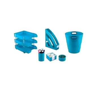 Set 8 piese accesorii birou ARK Turcoaz Set 8 piese accesorii birou ARK Turcoaz