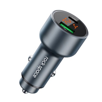 Incarcator auto USB 45W, 2 Port (Type C PD - QC3.0), afisaj digital Incarcator auto USB 45W, 2 Port (Type C PD - QC3.0), afisaj digital