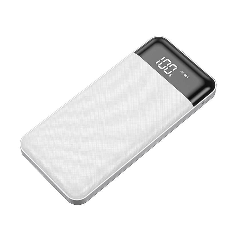 Powerbank 10000 mAh, Pyramid®, 2 porturi usb, 1 x type C, fast charge, display , alb, PB144