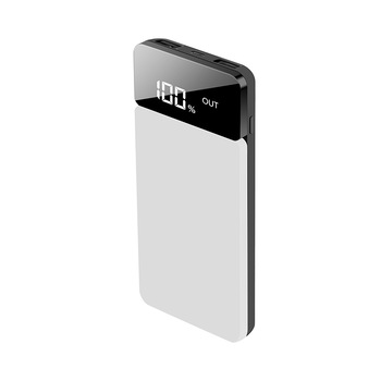 Powerbank 10000mAh, Pyramid®, incarcare wireless QI 5W, 2 x usb, 1 x usb type c, display digital, alb, PB128 Powerbank 10000mAh, Pyramid®, incarcare wireless QI 5W, 2 x usb, 1 x usb type c, display digital, alb, PB128