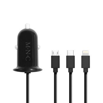 Incarcator Telefon Rapid cu Adaptor 3-in-1 pentru Bricheta Auto cu USB, Culoare Negru Incarcator Telefon Rapid cu Adaptor 3-in-1 pentru Bricheta Auto cu USB, Culoare Negru
