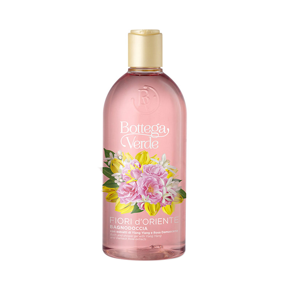 Gel de dus, delicat, cu extract de trandafir si Ylang Ylang - Fiori d'Oriente, 400 ML, Bottega Verde