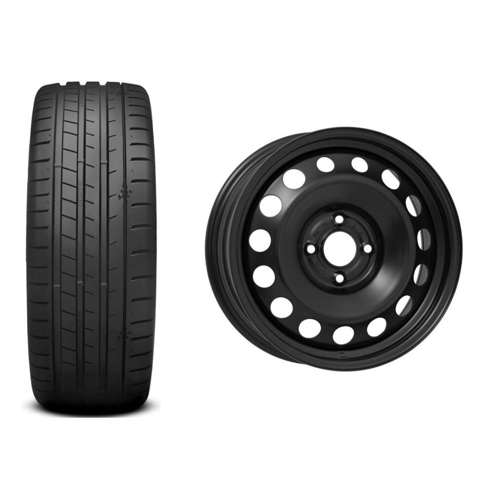 Roata completa Ford Ecosport janta otel ALCAR 7442 4x108, 16 inch si anvelopa vara Kumho PS71 205/60R16 92V si Senzor presiune ALCAR