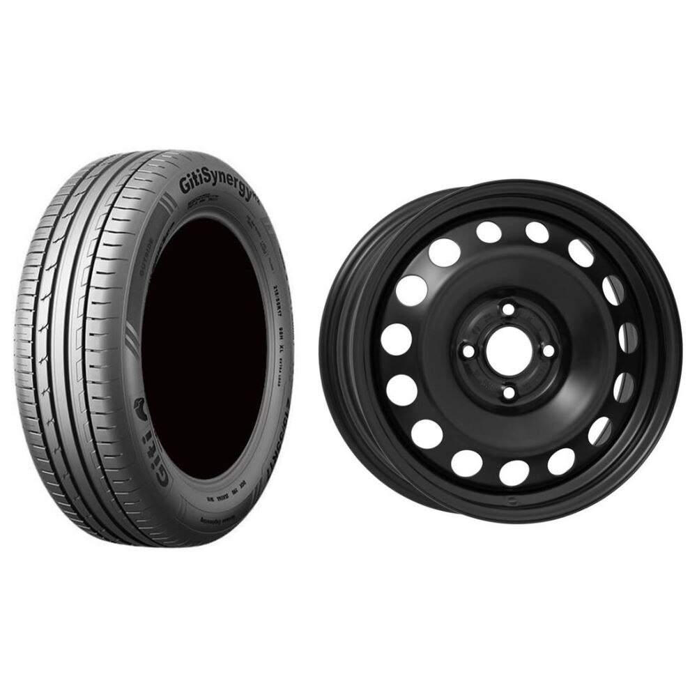 Roata completa Ford Ecosport janta otel ALCAR 7442 4x108, 16 inch si anvelopa vara Giti GitiSynergy H2 205/60R16 96H si Senzor presiune ALCAR