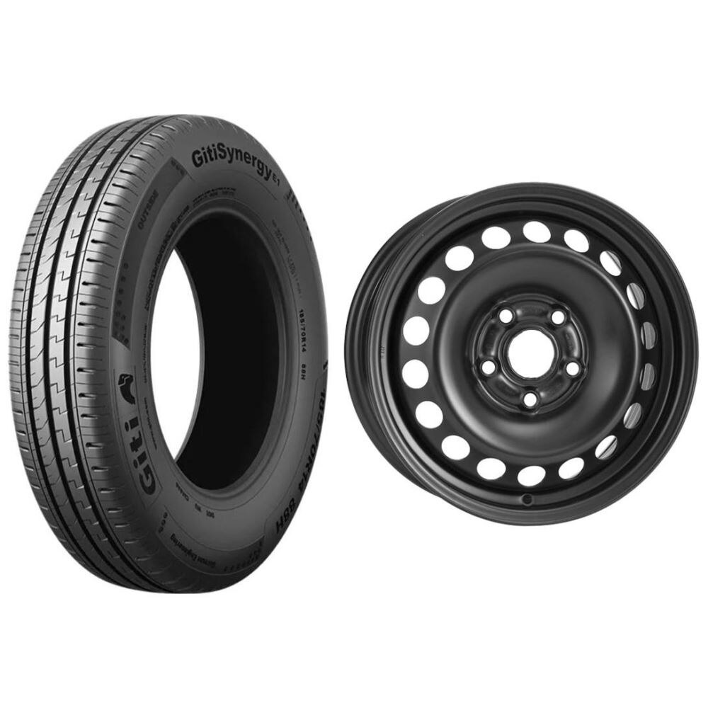 Roata completa VW Golf 7, Skoda Octavia 3, Seat Leon janta otel ALCAR 7755, 5x112, 15 inch si anvelopa vara Giti GitiSynergy E1 195/65R15 91V