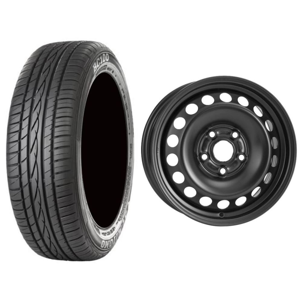 Roata completa VW Golf 7, Skoda Octavia 3, Seat Leon janta otel ALCAR 7755, 5x112, 15 inch si anvelopa vara Sumitomo BC100 195/65R15 91H