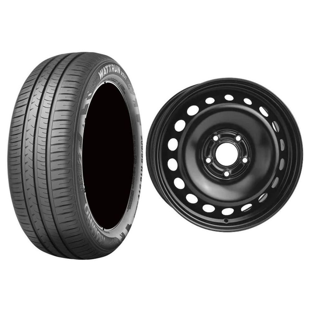 Roata completa Renault Megane RFB janta otel ALCAR 7005, 5x114.3, 16 inch si anvelopa vara Kumho VS31 205/55R16 91V si Senzor presiune ALCAR