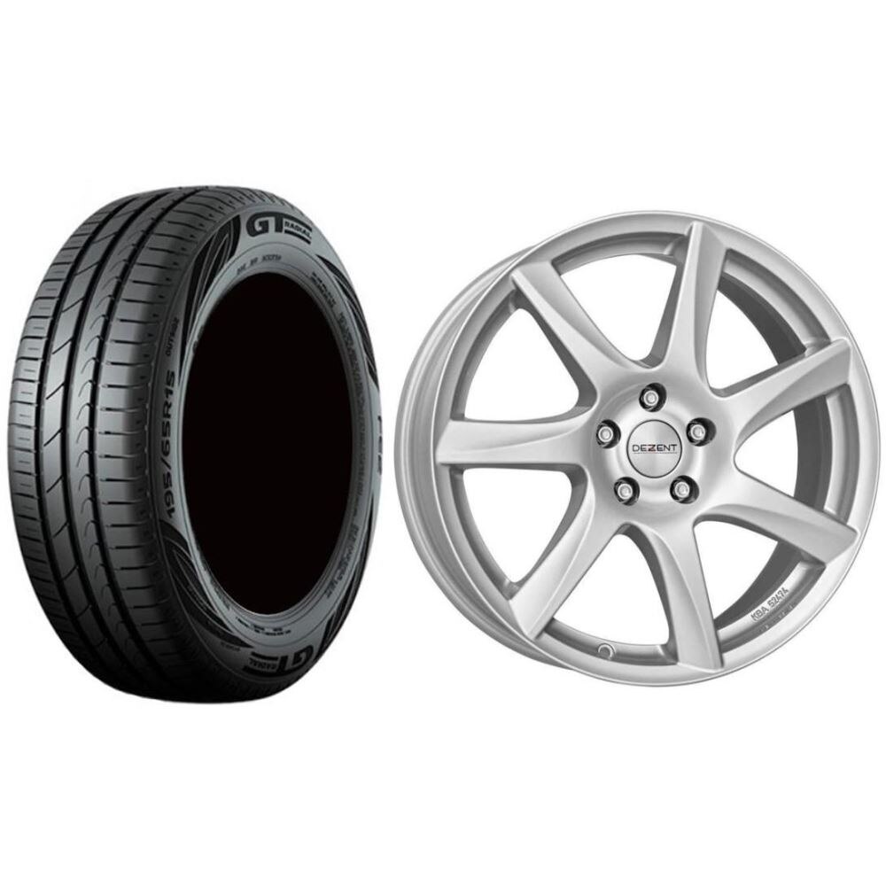 Roata completa Toyota Corolla janta aliaj Dezent TW silver 5x114.3, 16 inch si anvelopa vara GT Radial FE2 205/55R16 91V si Senzor presiune ALCAR