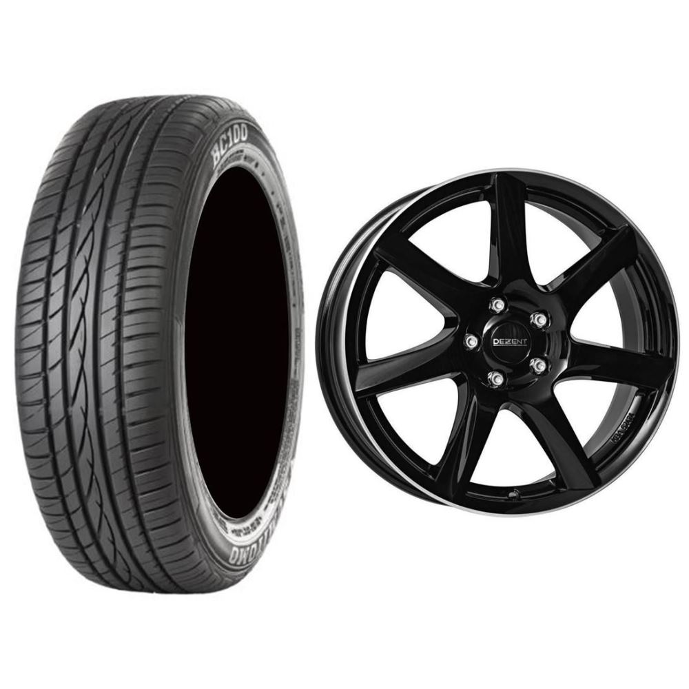 Roata completa Dacia Logan II, MCV, Sandero II, Dokker, Lodgy janta aliaj Dezent TW dark 4x100, 15 inch si anvelopa vara Sumitomo BC100 185/65R15 88T