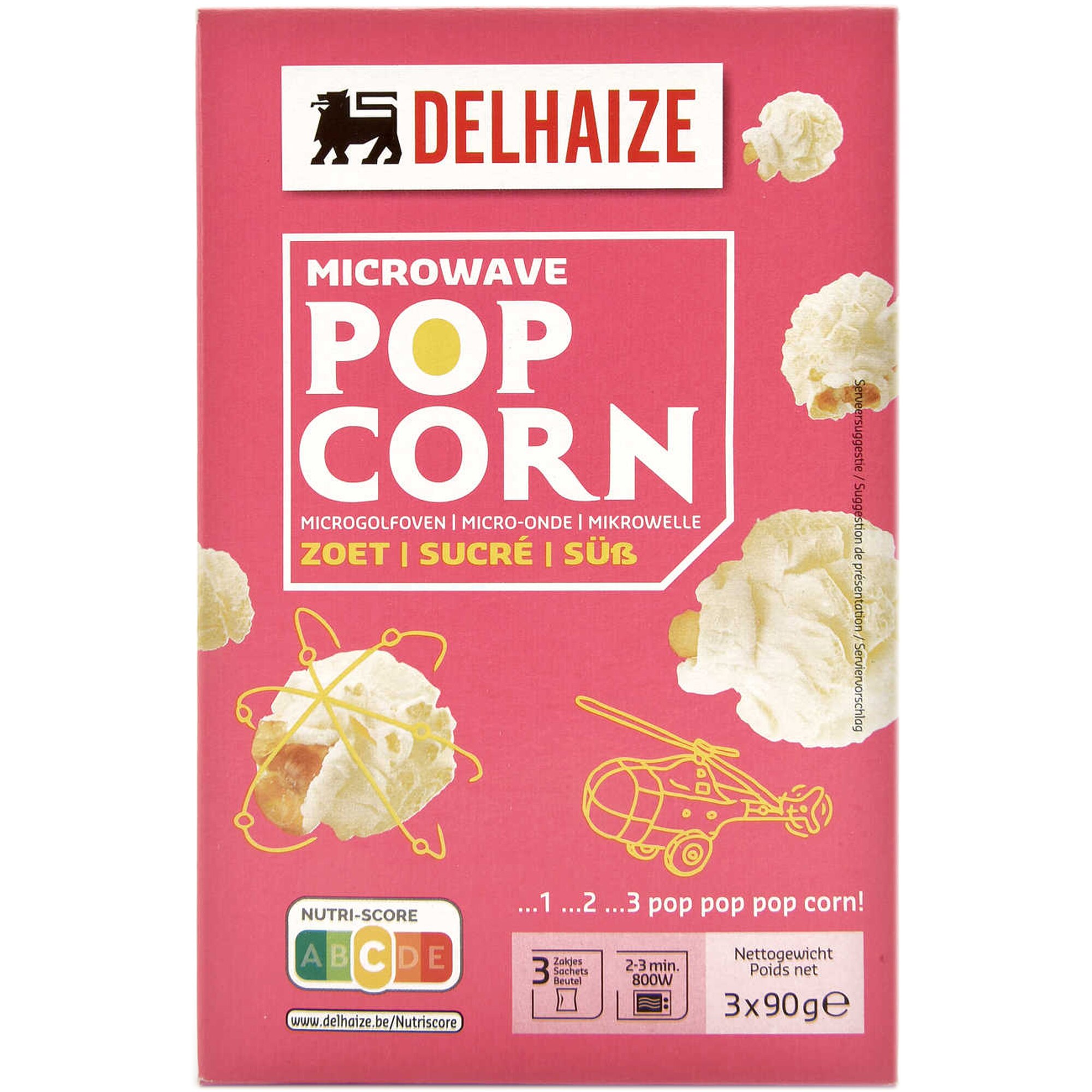 Popcorn dulce 3x90g Delhaize eMAG.ro