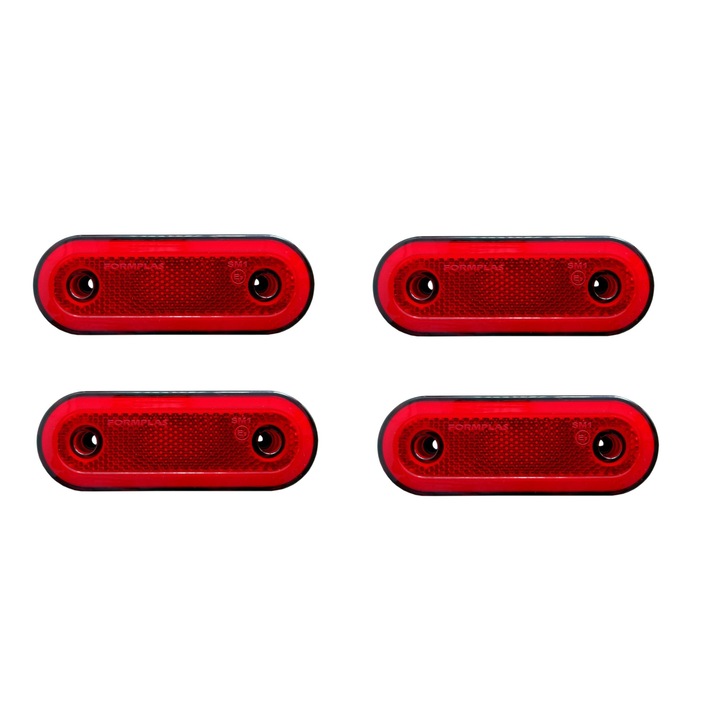 Комплект от 4x габаритни лампи, контурно осветление, 20 светодиода, червено, E-Mark, неоново сияние, 12-24V