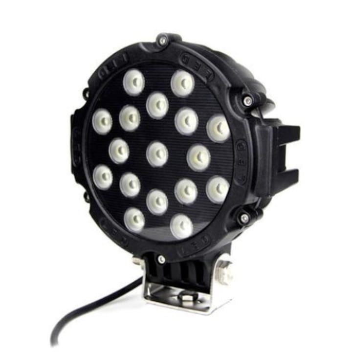 LED Offroad Auto projektor 63W 12V-24V, 5200 Lumen, Fekete, Spot sugár