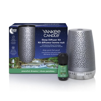 Difuzor aromaterapie Yankee Candle Starter Kit Silver, cu rezerva Peaceful Dreams, 8x13 cm Difuzor aromaterapie Yankee Candle Starter Kit Silver, cu rezerva Peaceful Dreams, 8x13 cm