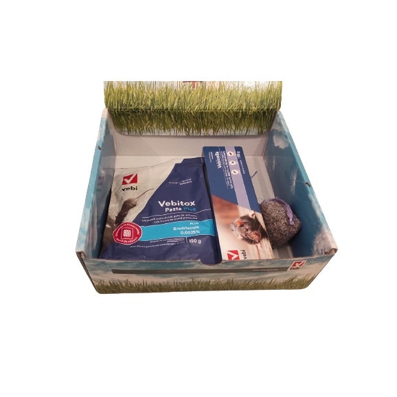 Set raticide plicuri Vebitox Pasta Plus, 150 gr si Capcana adeziva cu lipici Vebicolla, 135 gr si Saculet lavanda 10 gr anti soareci, sobolani, insecte