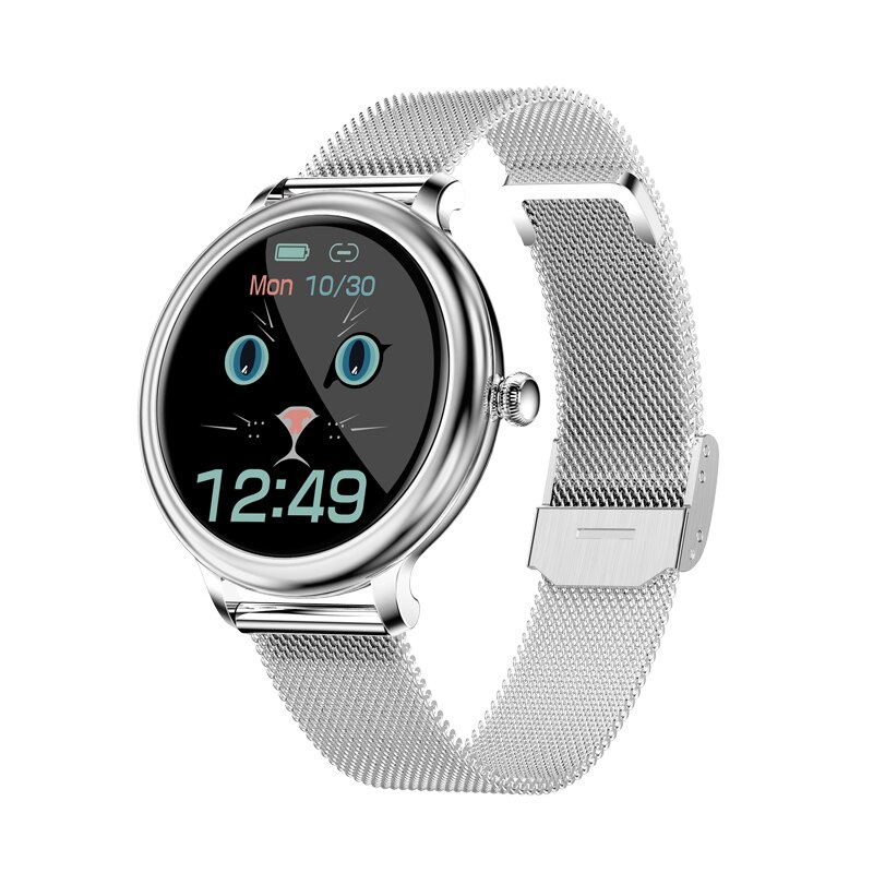 Ceas SmartWatch DacEnergy©, 1.09 inch TFT, Impermeabil IP68, monitorizare ritm cardic, tensiune arteriala, somn, calorii, memento sedentar, bratara metalica, culoare argintiu