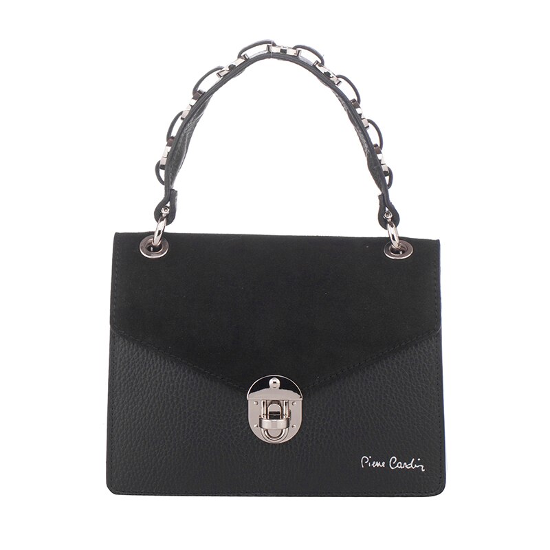 Poseta din piele naturala - Pierre Cardin, PCL1804B, 21х16х8cm, Negru