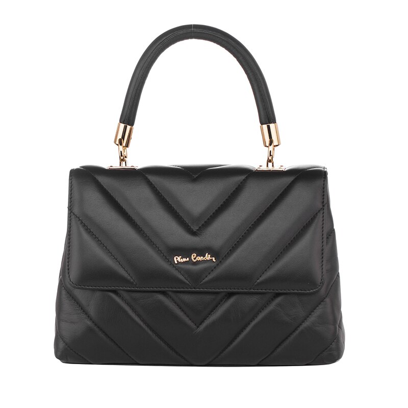 Poseta din piele naturala - Pierre Cardin, PCL1866B, 30х20х12cm, Negru