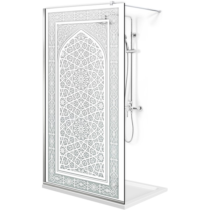 Aqua Roy ® INOX 80x195 cm zuhanyfal, fehér Carat modell, 8 mm víztiszta biztonsági üveg, vízkő elleni kezeléssel