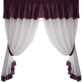 Perdea Decorint confectionata (PB.567), Alb, soft mov, 300 x 150 Perdea Decorint confectionata (PB.567), Alb, soft mov, 300 x 150