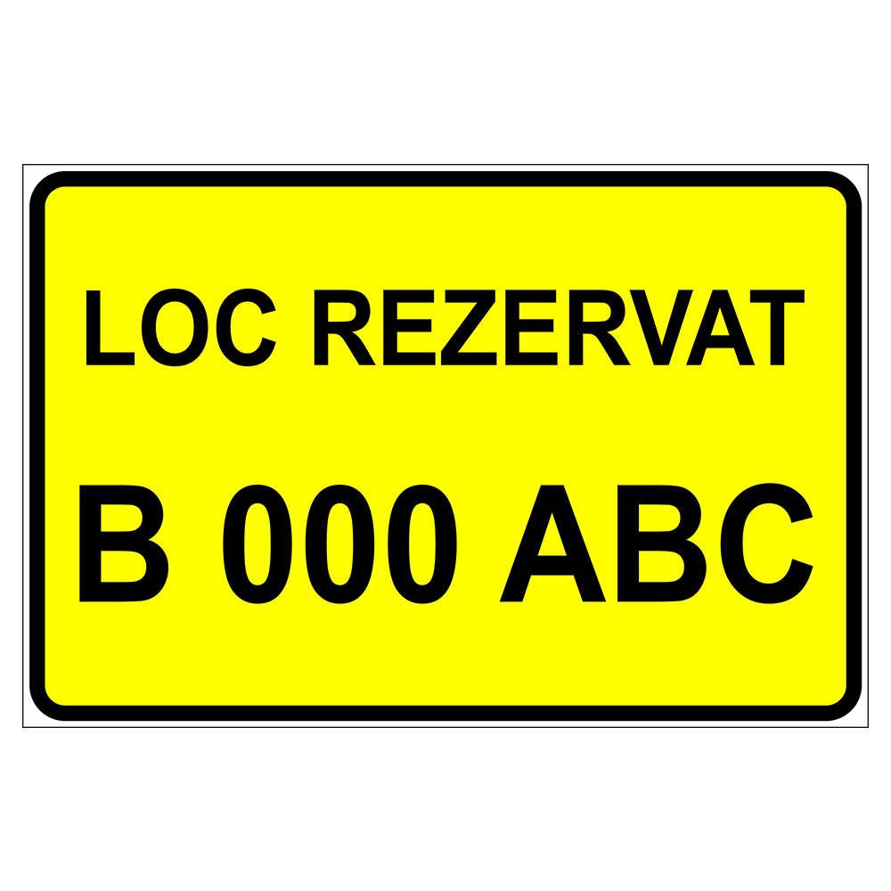 Placuta parcare, loc rezervat, numar auto, Sigtra, 200x300 mm, PVC, 3 mm