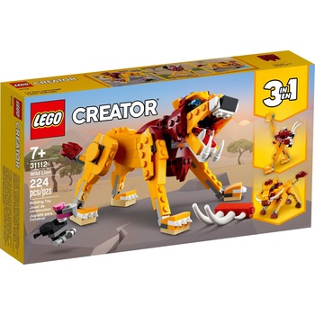 Lego Creator 3 in 1, Leul salbatic, 31112, 224 de piese Lego Creator 3 in 1, Leul salbatic, 31112, 224 de piese