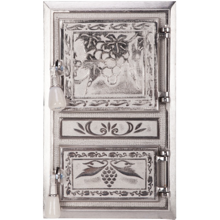 Usa monobloc pentru soba Evotools 660317, 475x295 mm, model Struguri, Fonta