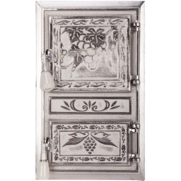 Usa monobloc pentru soba Evotools 660317, 475x295 mm, model Struguri, Fonta