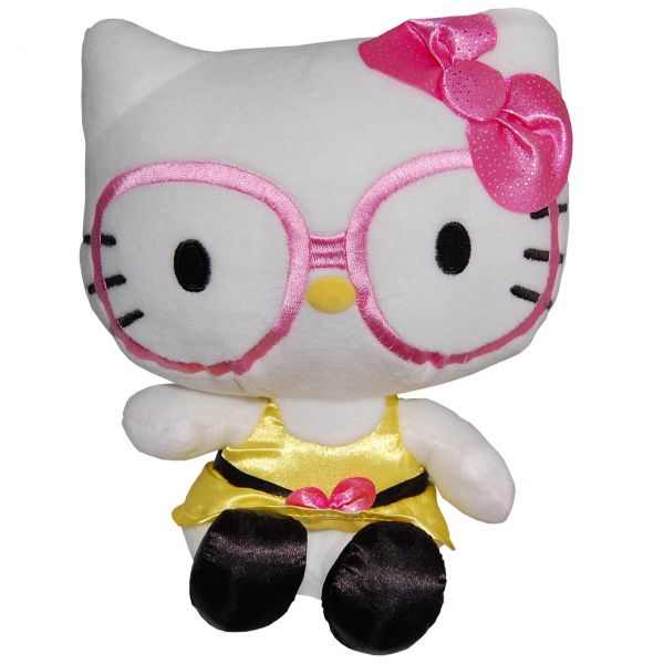 Jucarie din plus Hello Kitty cu rochita galbena, 23 cm