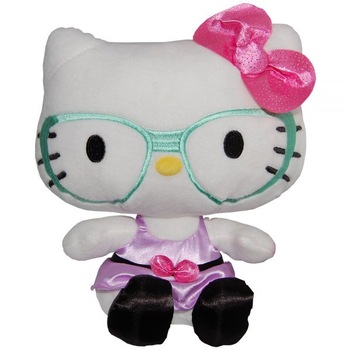 Jucarie din plus Hello Kitty cu rochita mov, 23 cm Jucarie din plus Hello Kitty cu rochita mov, 23 cm