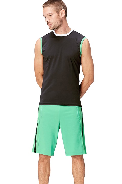 Мъжки потник Find Activewear 0566980-AZ14458, Спортен, Зелени кантове, Черен, L