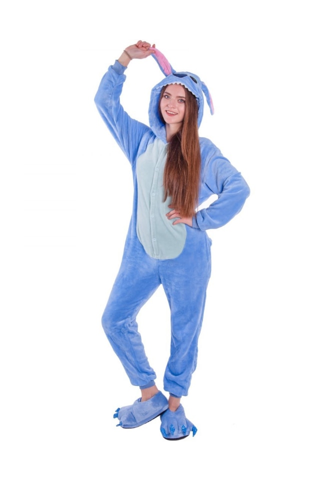 Pijama Kigurumi, TimeTrade, stitch, S, onesie, albastru -