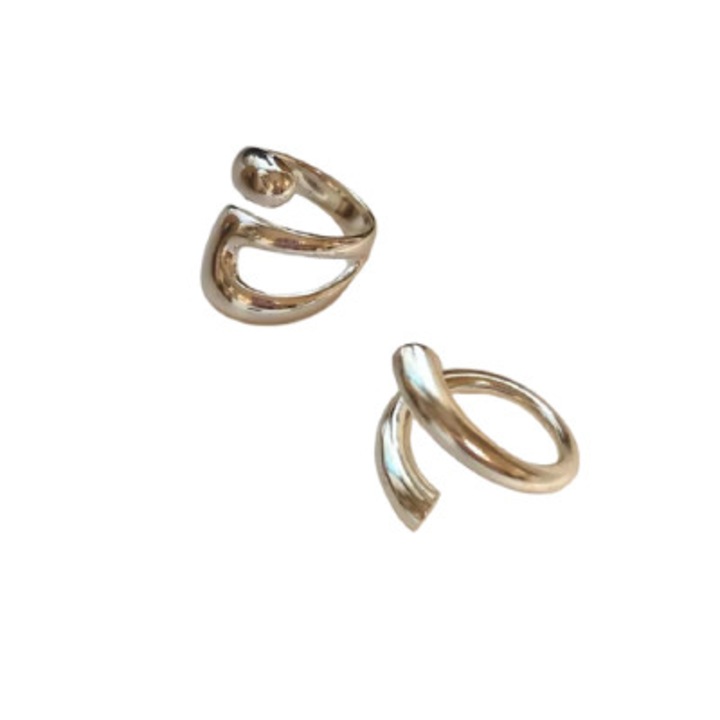 Set 2 inele model minimalist masiv, marime reglabila