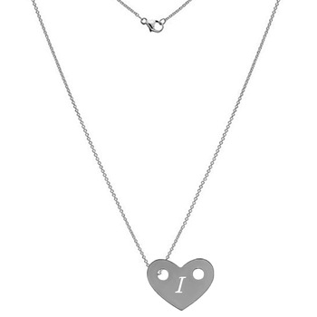 Lant argint 925, 50 cm, si charm inima argint 925, gravat litera I Lant argint 925, 50 cm, si charm inima argint 925, gravat litera I