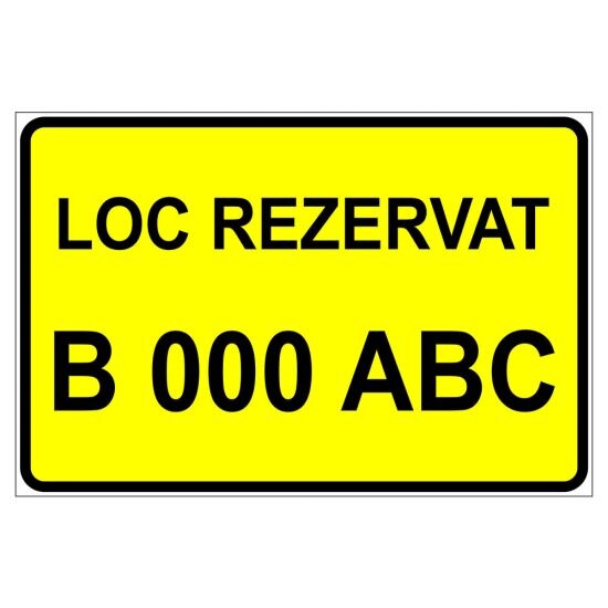 Placuta parcare, loc rezervat, numar auto, Sigtra, 200x300 mm, otel galvanizat, 0.5 mm
