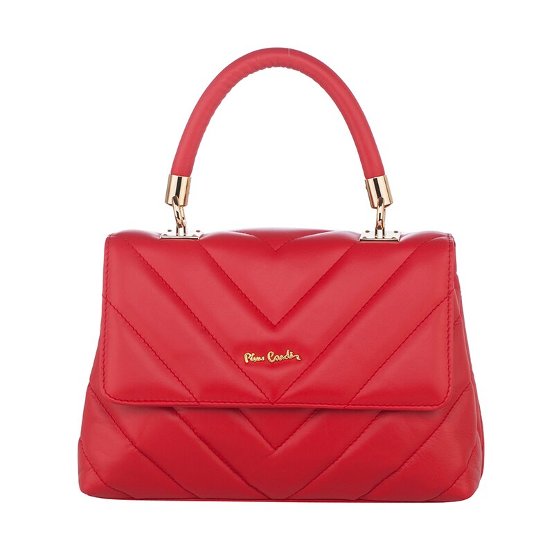 Poseta din piele naturala - Pierre Cardin, PCL1866R, 30х20х12cm, Rosu