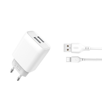 Incarcator retea USB cu cablu Type-C XO-L65, 2 X USB, 2.1A, Alb Incarcator retea USB cu cablu Type-C XO-L65, 2 X USB, 2.1A, Alb