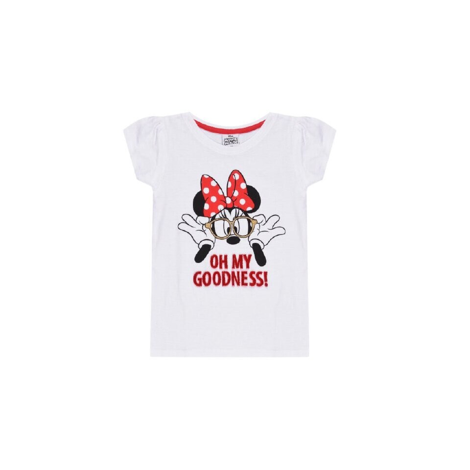 Tricou Minnie cu ochelari, alb