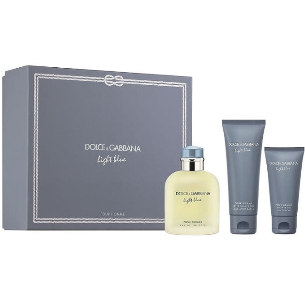 Set Apa de Toaleta Dolce & Gabbana Light Blue M 125 ml, 75 ml After Shave Balsam, 50 ml Gel de dus, Barbati