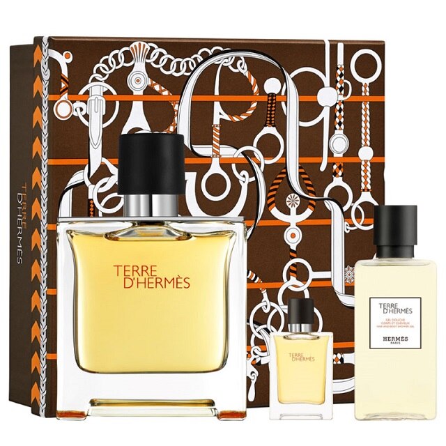 Set Apa de Parfum Hermes Terre 75 ml,5 ml ,40 ml Gel de dus, Barbati