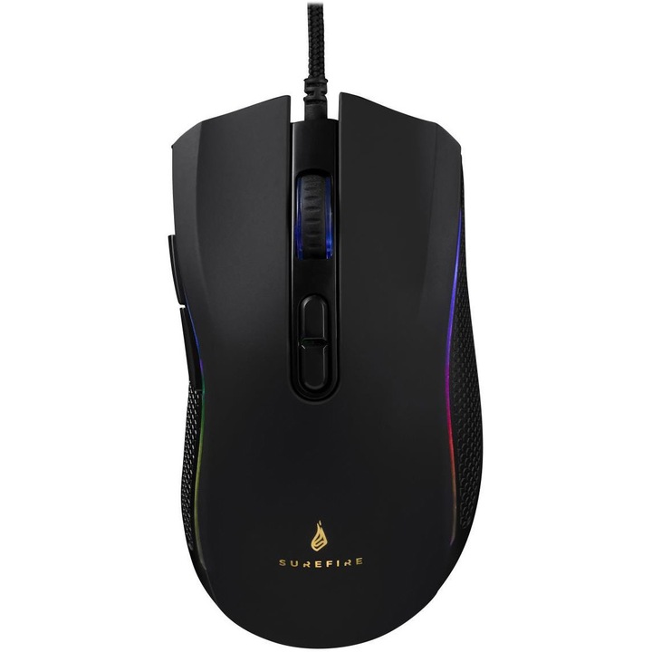 Mouse gaming SureFire Hawk Claw, iluminare RGB, 7 butoane, Negru
