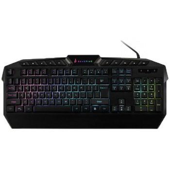 Tastatura gaming SureFire KingPin, iluminare RGB, Negru Tastatura gaming SureFire KingPin, iluminare RGB, Negru