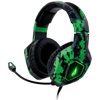 Casti gaming SureFire Skirmish, iluminare verde, USB&jack3.5mm, Camo green Casti gaming SureFire Skirmish, iluminare verde, USB&jack3.5mm, Camo green