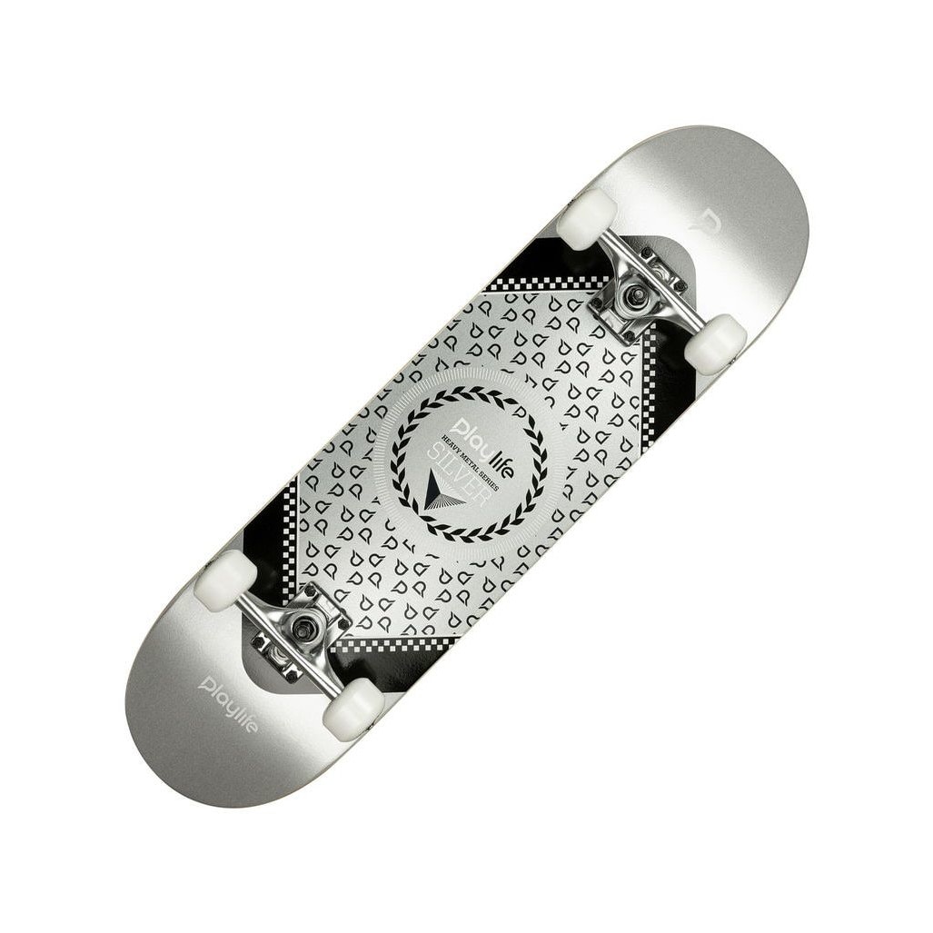 Skateboard Playlife Hardcore Argintiu