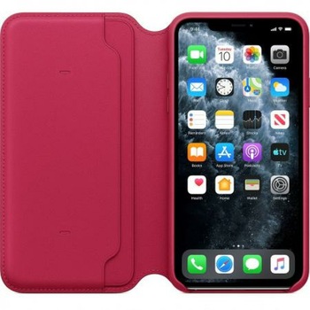 Husa Apple iPhone 11 Pro Max Leather Folio Raspberry red Husa Apple iPhone 11 Pro Max Leather Folio Raspberry red