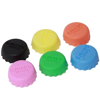 Set 6 capace din silicon pentru sticle, multicolor KATHODE Set 6 capace din silicon pentru sticle, multicolor KATHODE