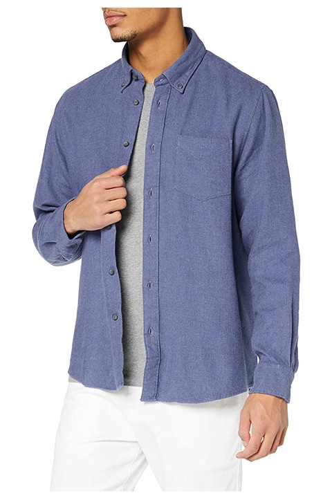 Find Férfi ing 2501161-AZ14458, zsebbel, gallér gombokkal, pamut, lila/lila, L