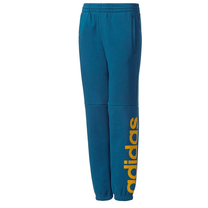 Pantaloni copii, Adidas, Bumbac, Albastru/Galben