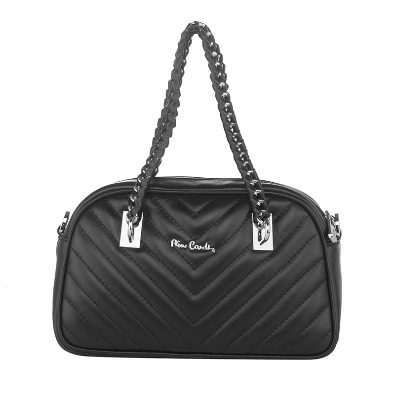 Poseta din piele naturala - Pierre Cardin, PCL1808B, 26х15х8cm, Negru