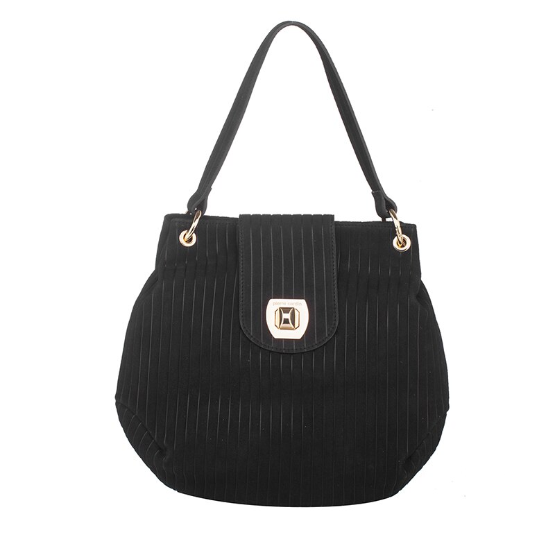 Poseta din piele intoarsa - Pierre Cardin, PCL1827B, 33х24 х10cm, Negru
