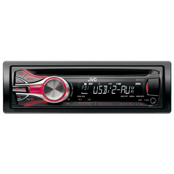 Radio CD auto JVC KD-R431EY, 4x50W, USB, AUX